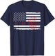 Cardiologist Geometric Heart USA Flag Fourth Of July T-Shirt - T-Shirt | Navy