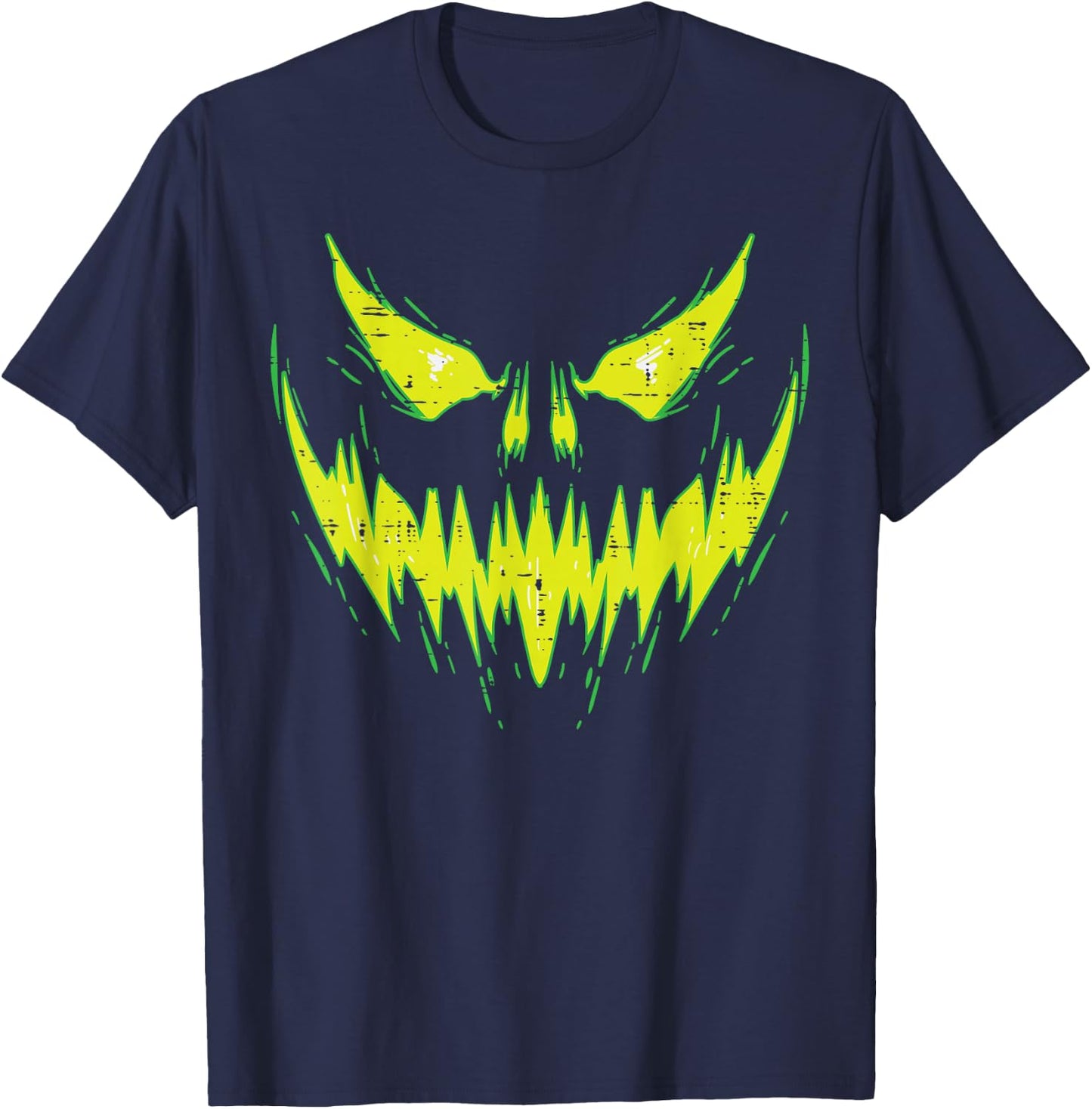 Scary Pumpkin Jack O Lantern Face Halloween Men Boys Kids T-Shirt - T-Shirt | Navy
