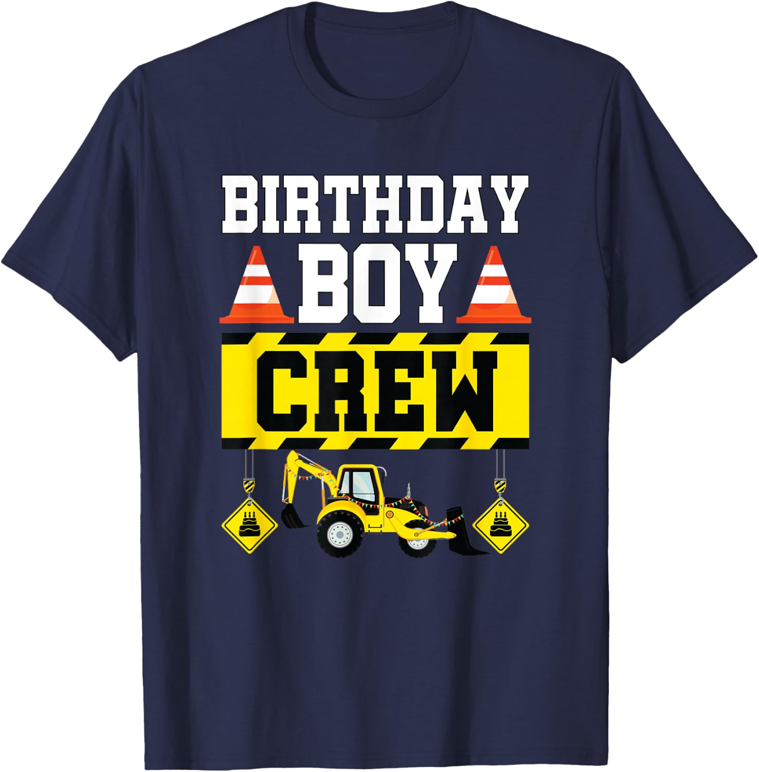 Birthday Boy Crew Shirt For Boys Kids Construction Crew T-Shirt - T-Shirt | Navy