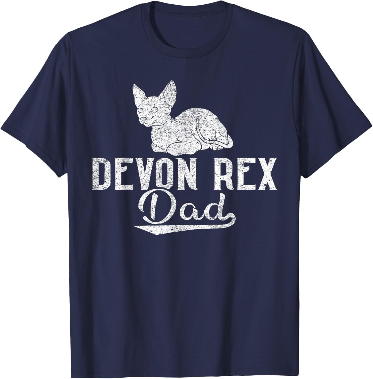 Cat Owner Dad - Devon Rex Dad Men Women Kids T-Shirt - T-Shirt | Navy