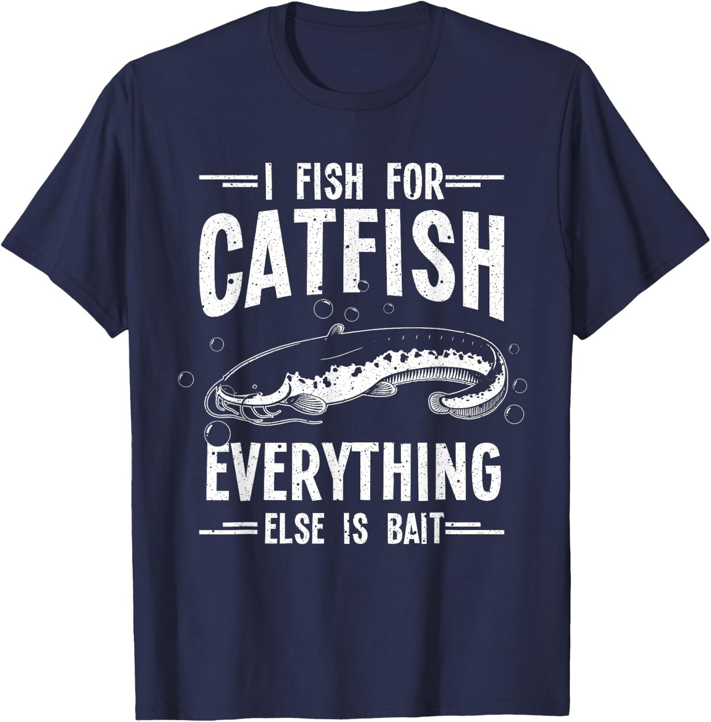 Funny Catfishing Design Women Catfish Fishing Hunter T-Shirt - T-Shirt | Navy