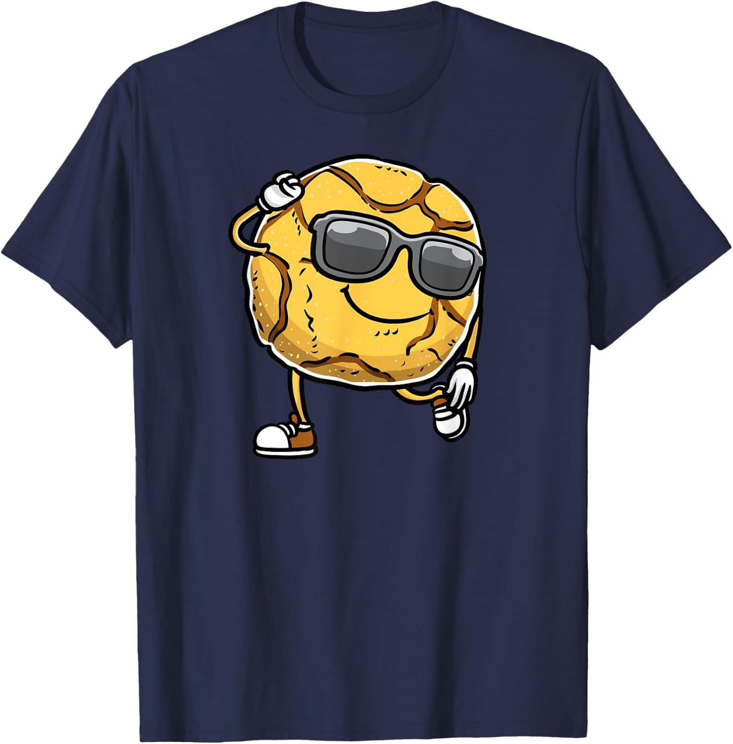 Dancing Ginger Snap Cookie With Sunglasses T-Shirt - T-Shirt | Navy