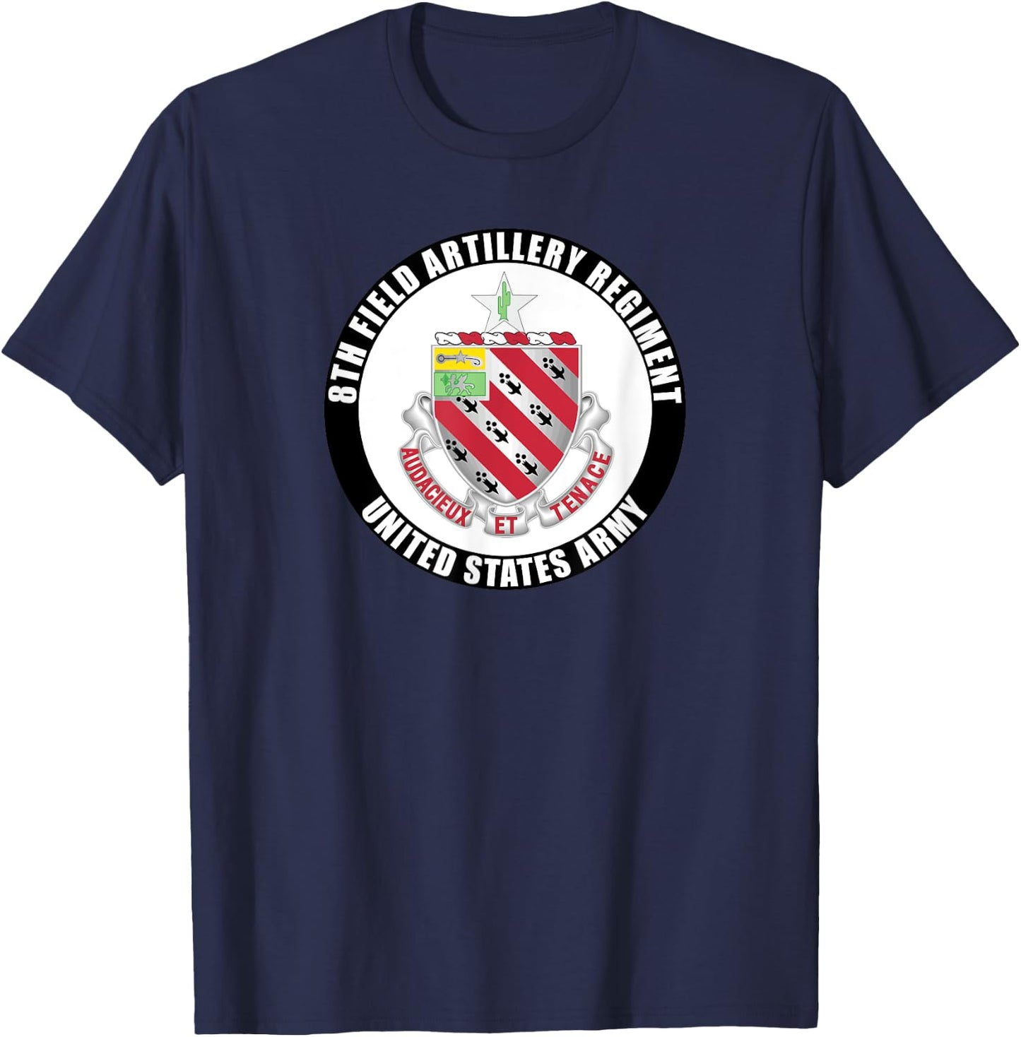 8th Field Artillery Regiment United States Army Veteran T-Shirt - T-Shirt | Navy