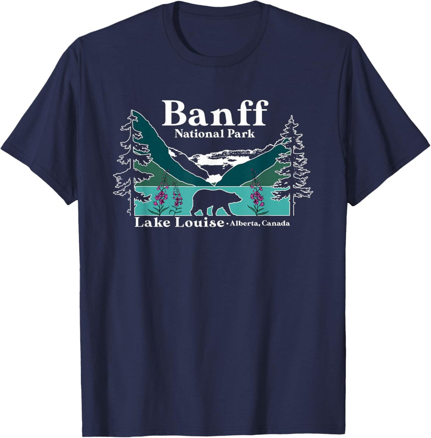 Lake Louise Alberta Banff National Parks Canada Bear T-Shirt - T-Shirt | Navy