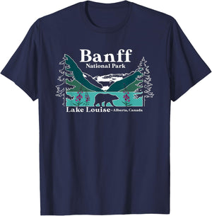 Lake Louise Alberta Banff National Parks Canada Bear T-Shirt - T-Shirt | Navy