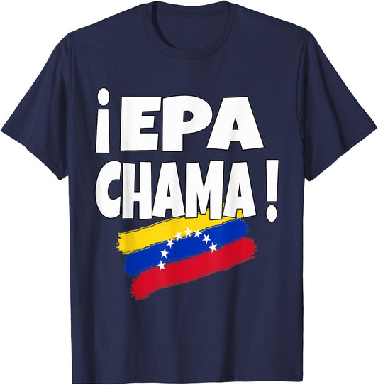 Epa Chama Design with Venezuelan Flannel Venezuela Flag T-Shirt - T-Shirt | Navy