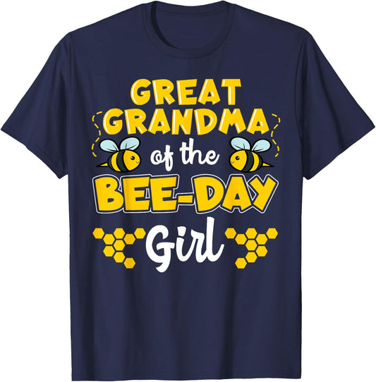 Bee Great Grandma Birthday Party Beekeeper Honey Family T-Shirt - T-Shirt | Navy