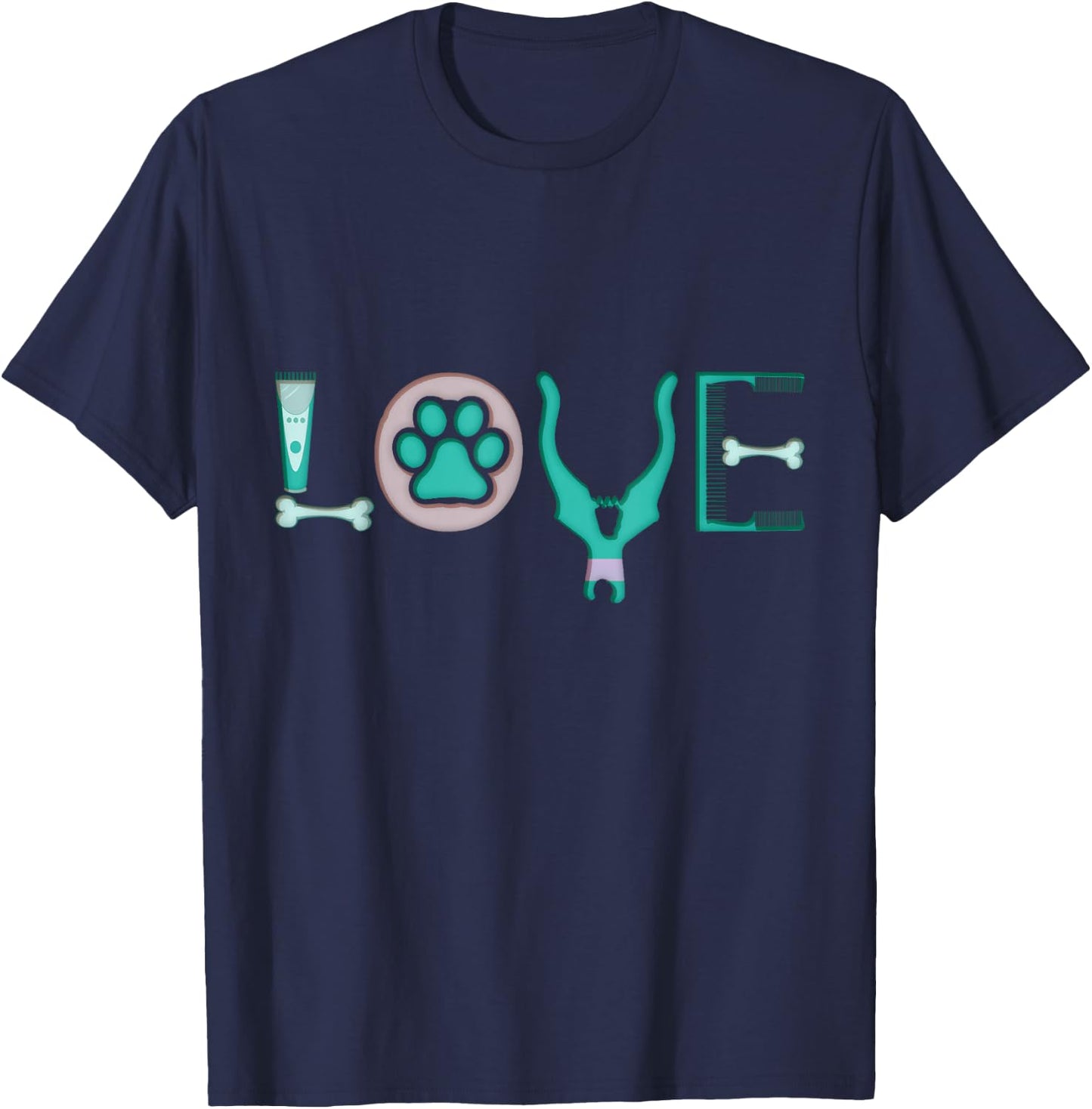 Funny Dog Grooming Design Dog Groomer Outfit Pet Care Gifts T-Shirt - T-Shirt | Navy