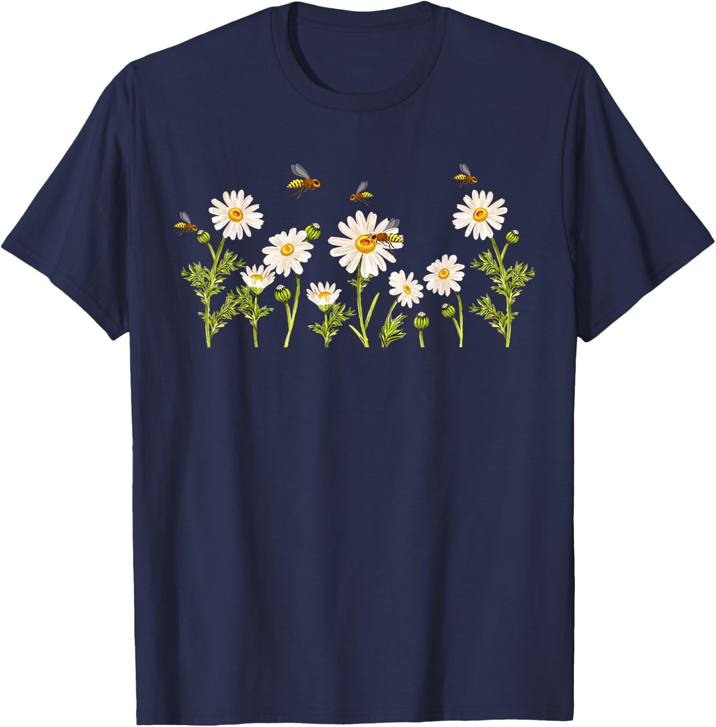 Marguerites Daisy Summer Daisies Flower Garden Gardeners T-Shirt - T-Shirt | Navy