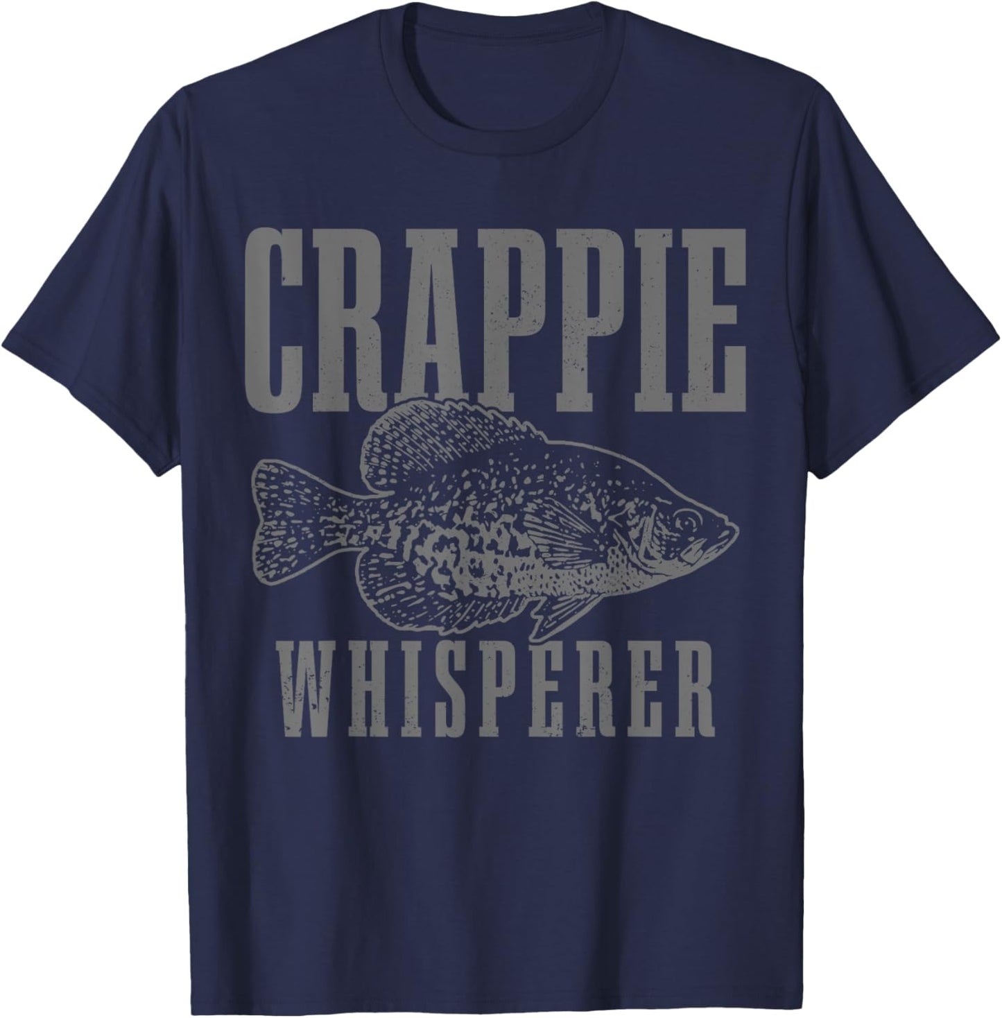 Crappie Whisperer Funny Vintage Crappie Fishing Fisherman T-Shirt - T-Shirt | Navy