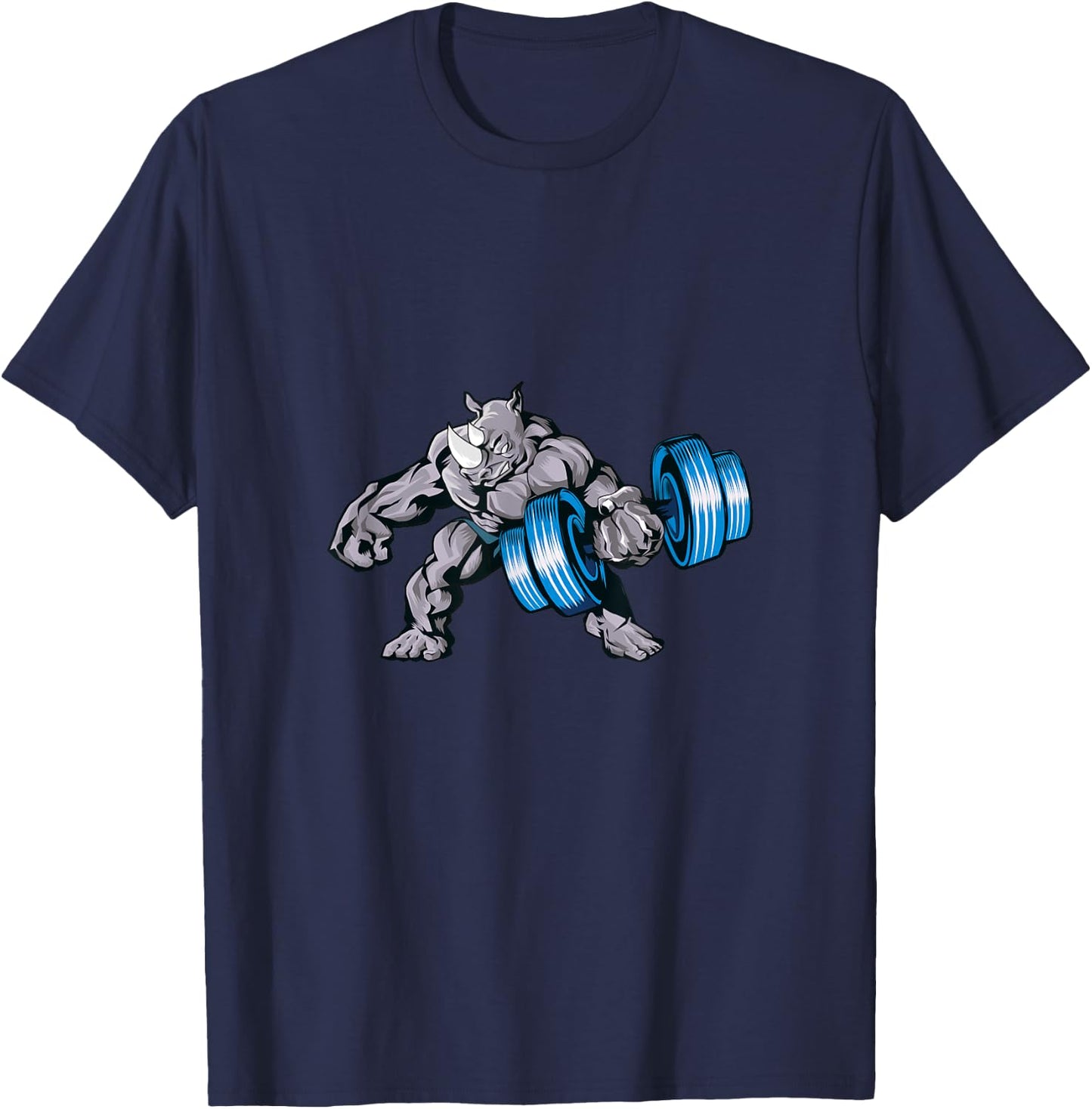 Rhino Lifting Weights Bodybuilding Beast Gym Fitness T-Shirt - T-Shirt | Navy