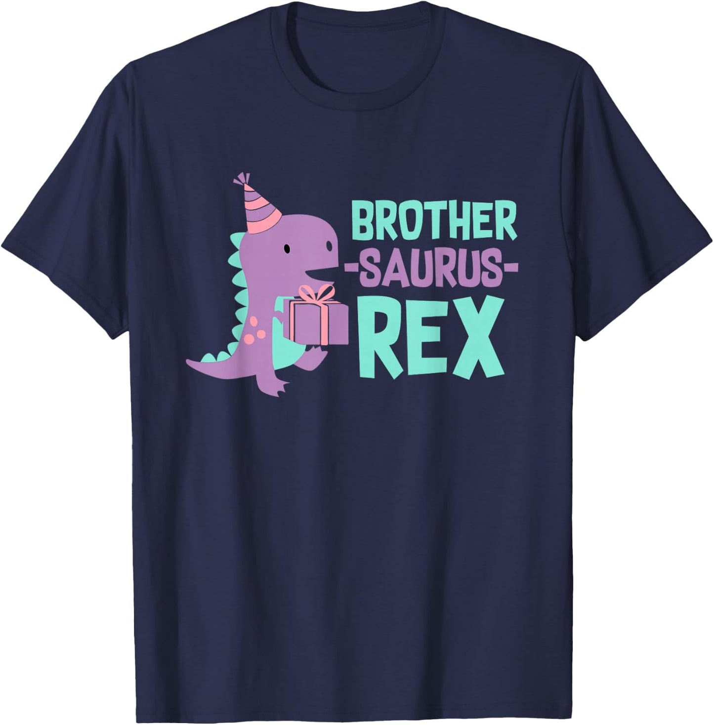 Brother Dinosaur Family Matching Dino Birthday Girls Party T-Shirt - T-Shirt | Navy