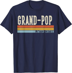 Grand-POP Vintage Grandpa Retro Fathers Day T-Shirt - T-Shirt | Navy