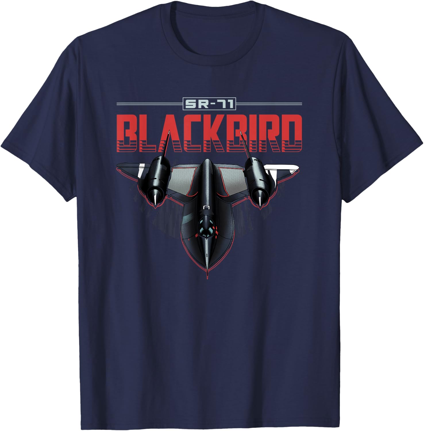 USA Military Warbird Airplane Blackbird Spy Plane T-Shirt - T-Shirt | Navy