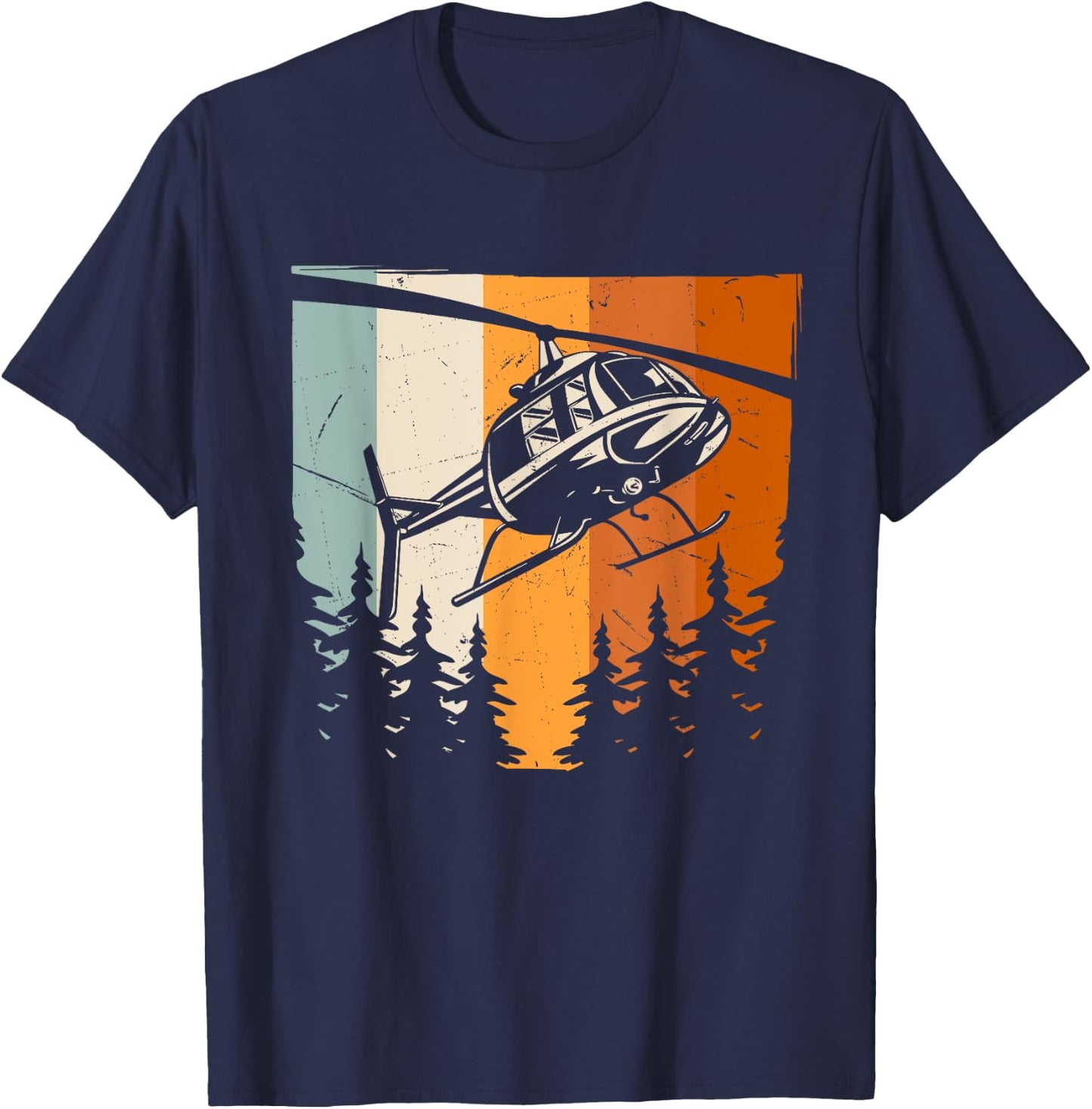 Helicopter Vintage T-Shirt - T-Shirt | Navy