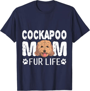 Cockapoo Mom Fur Life Dog Pun Mother's Day Cute T-Shirt - T-Shirt | Navy