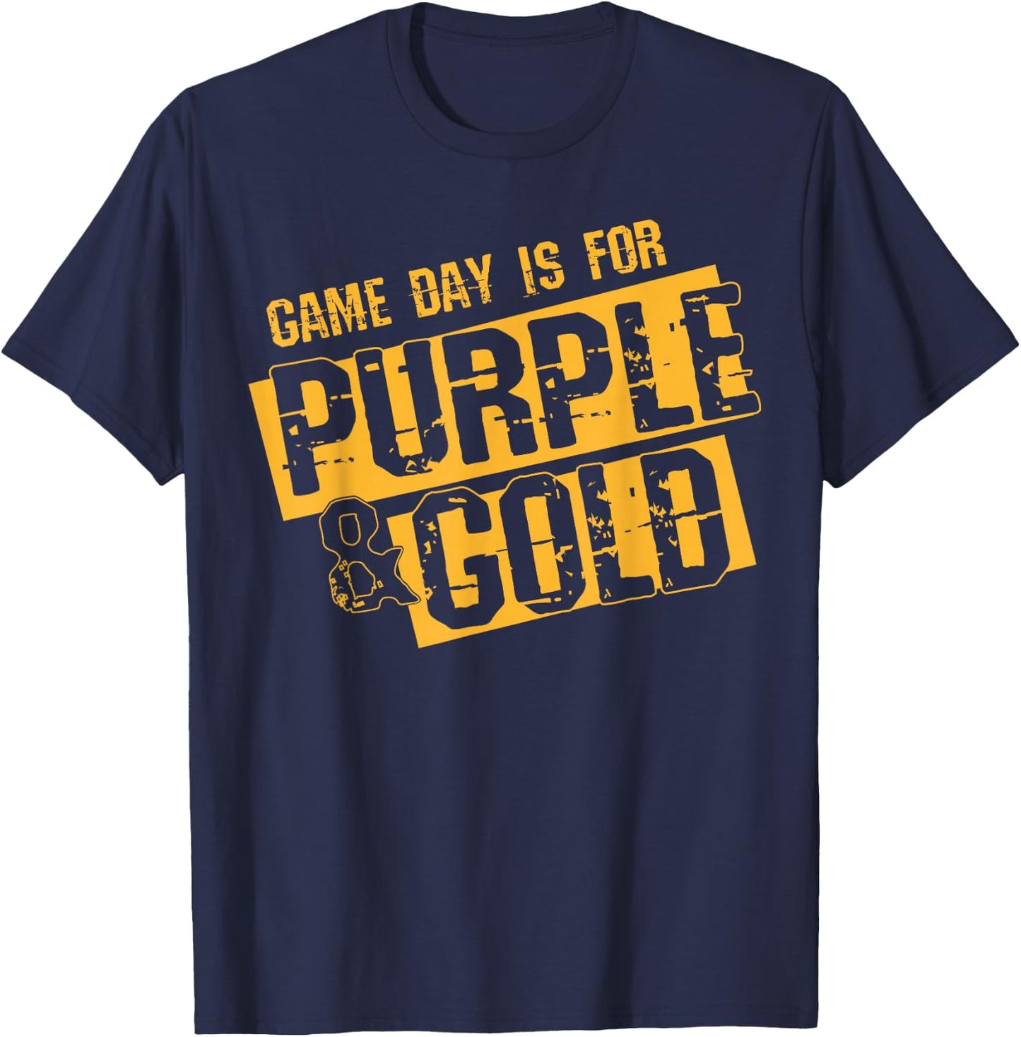 Purple Gold Game Day Group Shirt for High School Football T-Shirt - T-Shirt | Navy