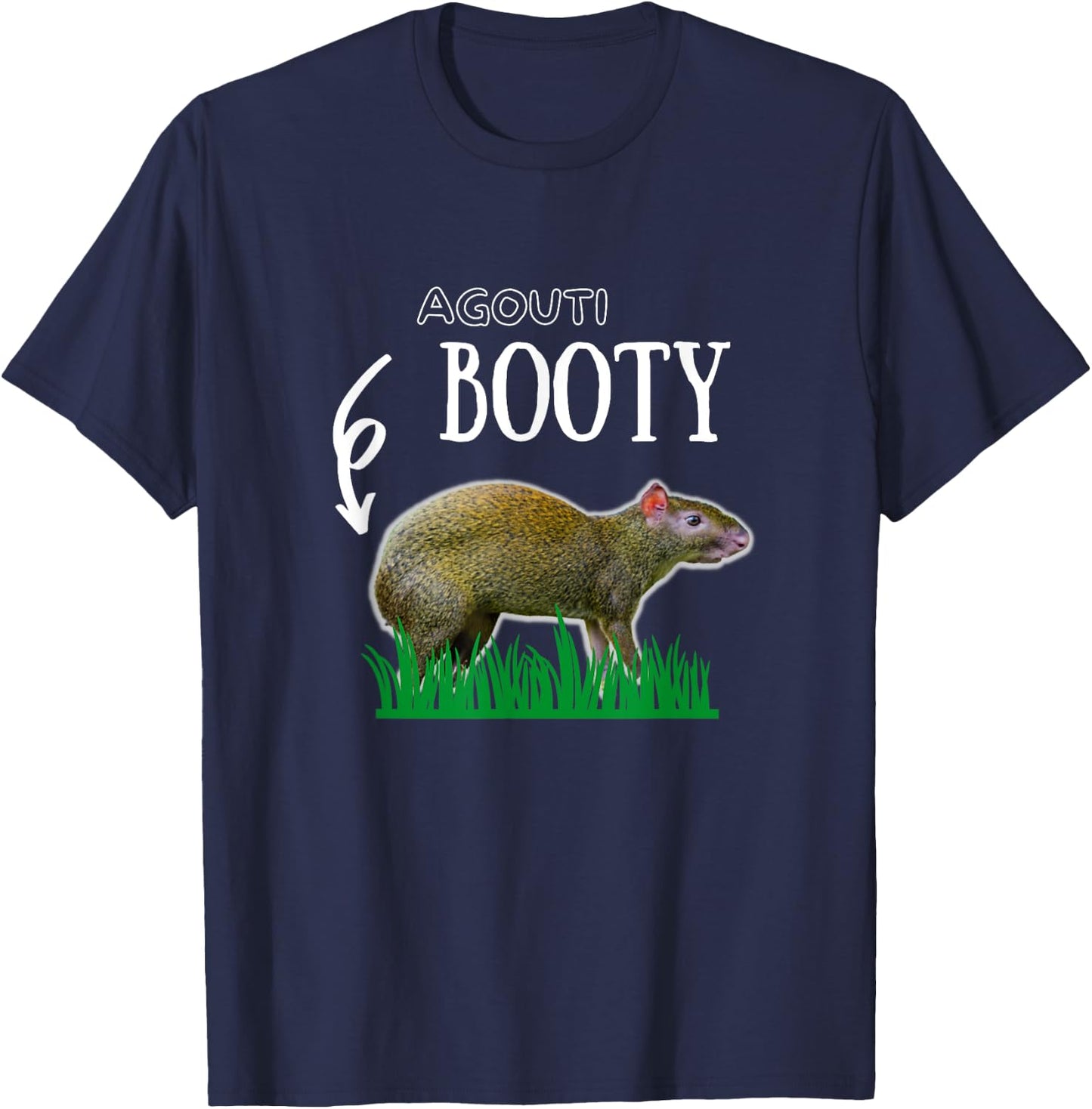 Agouti Animal Funny Grass Meme Men Women Kids T-Shirt - T-Shirt | Navy