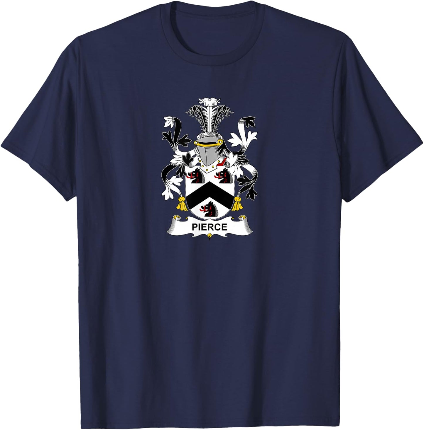 Pierce Coat of Arms - Family Crest T-Shirt - T-Shirt | Navy