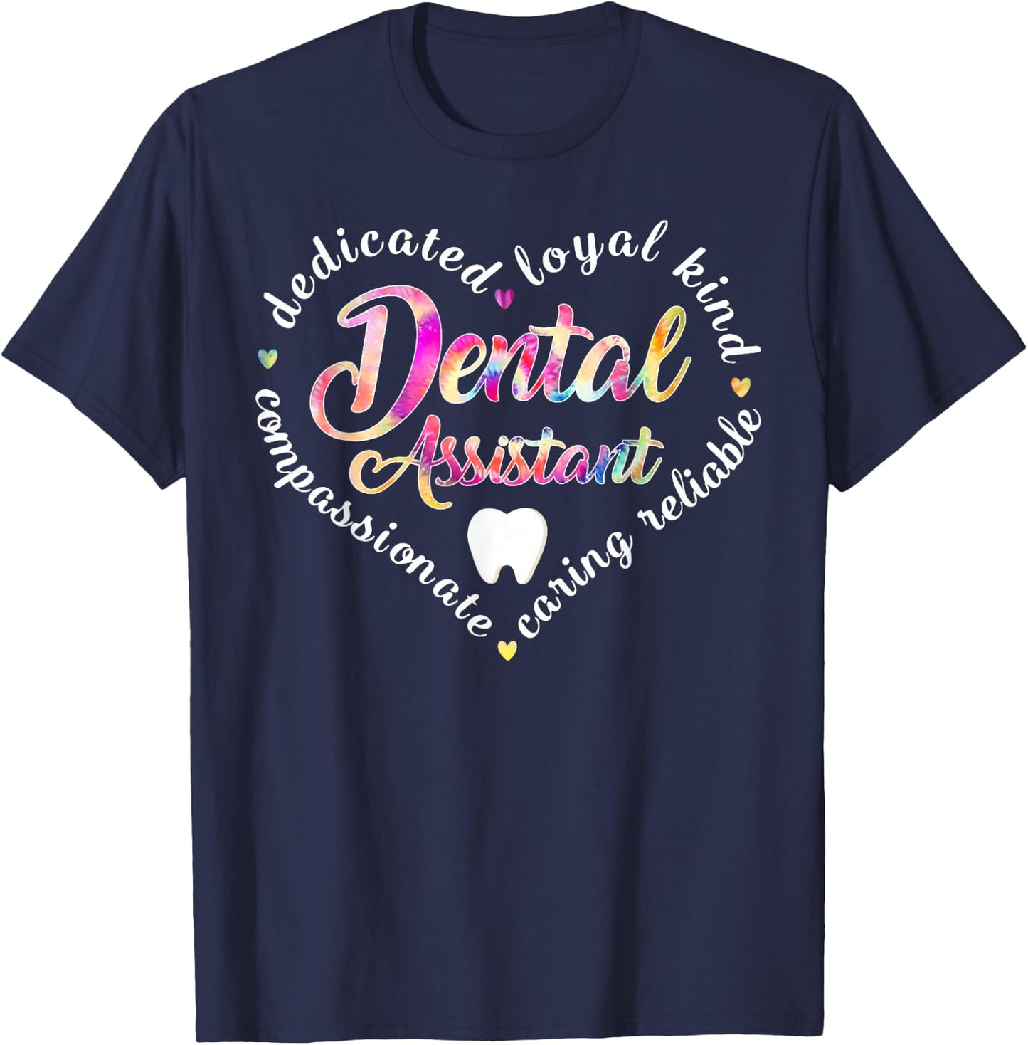 Dy Tie Dye Dental Assistant Cute Dental Squad T-Shirt - T-Shirt | Navy