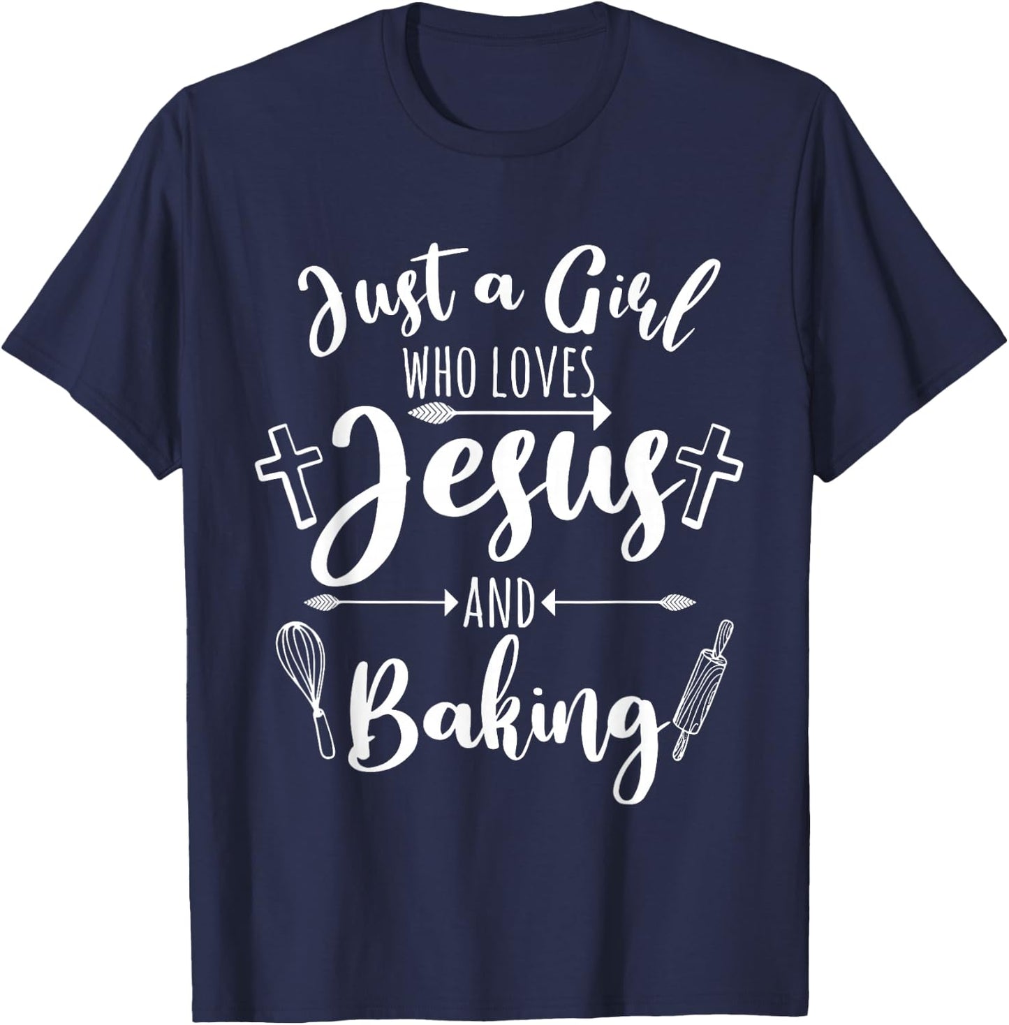 Funny Baking Baker Gift Cool Jesus Christian Bake T-Shirt - T-Shirt | Navy