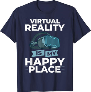 Virtual Reality Funny Video Games Modern Technology T-Shirt - T-Shirt | Navy