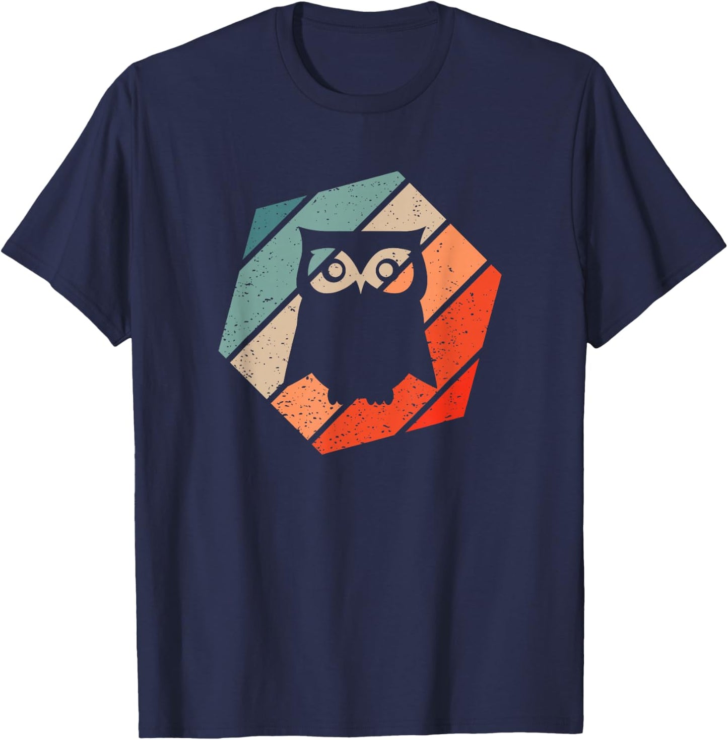 Owl Retro Style Vintage T-Shirt - T-Shirt | Navy