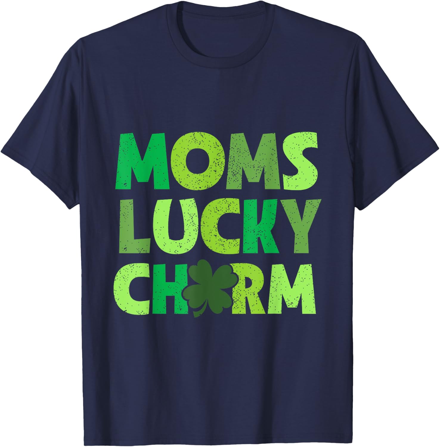 Moms Lucky Charm Irish Clovers Kids Boy Girl St Patricks T-Shirt - T-Shirt | Navy