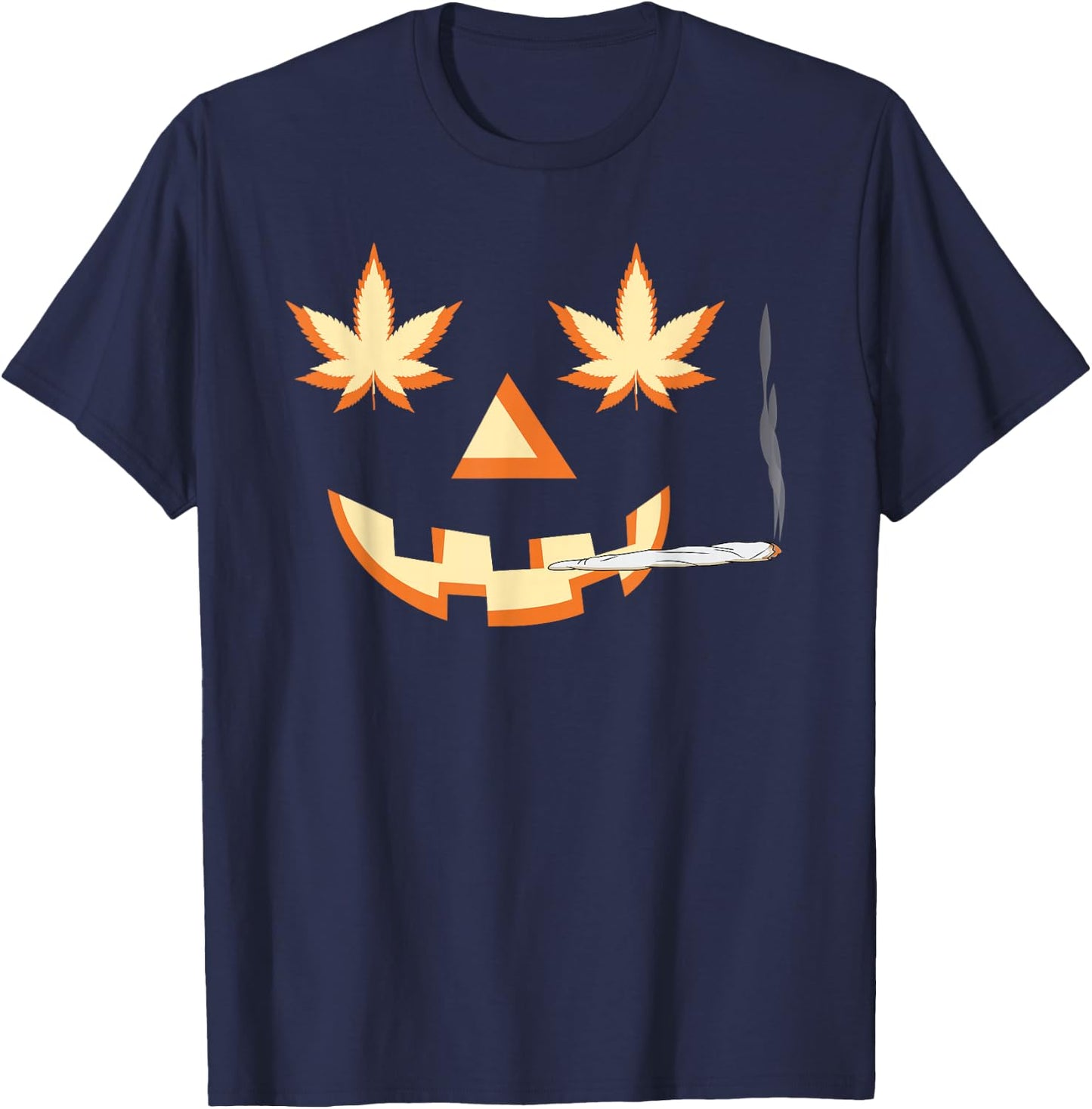 Halloween Smoking Weed Funny Marijuana Gift T-Shirt - T-Shirt | Navy