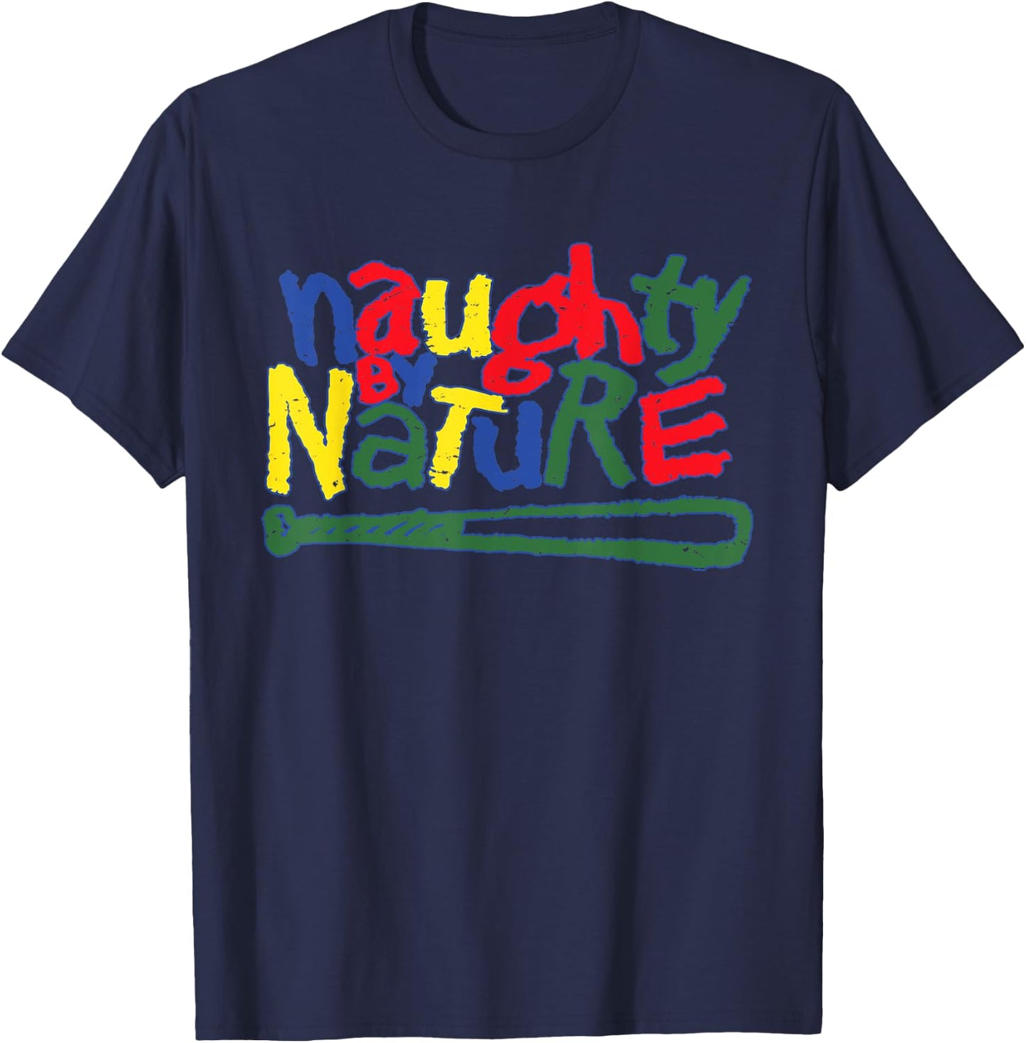 Naughty By Nature – Multi Color Logo T-Shirt - T-Shirt | Navy