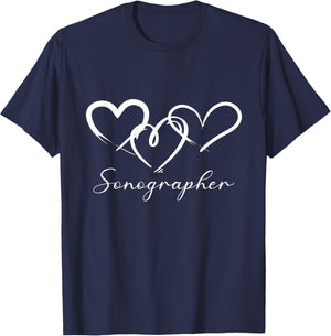 Doctor Medical Hospital Clinic Healthcare Gift -Adults Black Sonography Diagnostic Small Classic Fit Short Sleeve T-Shirt - T-Shirt | Navy