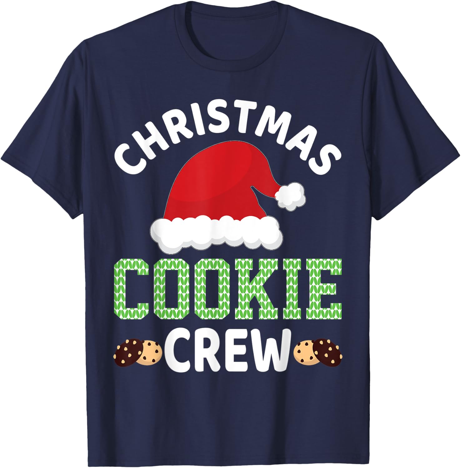Christmas Santa Hat Gingerbread Cookie Crew Baking Team T-Shirt - T-Shirt | Navy