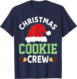 Christmas Santa Hat Gingerbread Cookie Crew Baking Team T-Shirt - T-Shirt | Navy