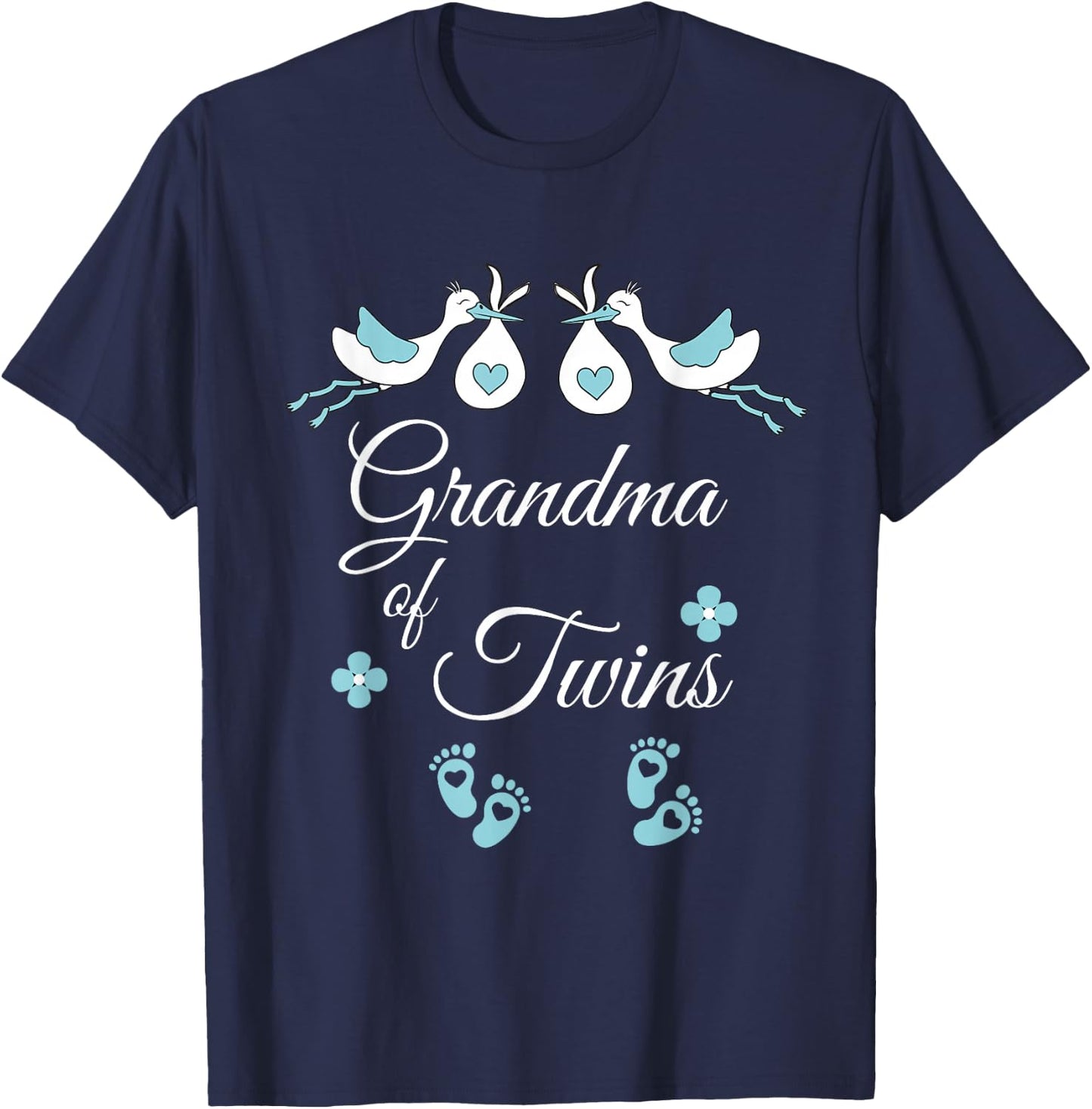 Grandma of Twins - Two Boys T-Shirt - T-Shirt | Navy