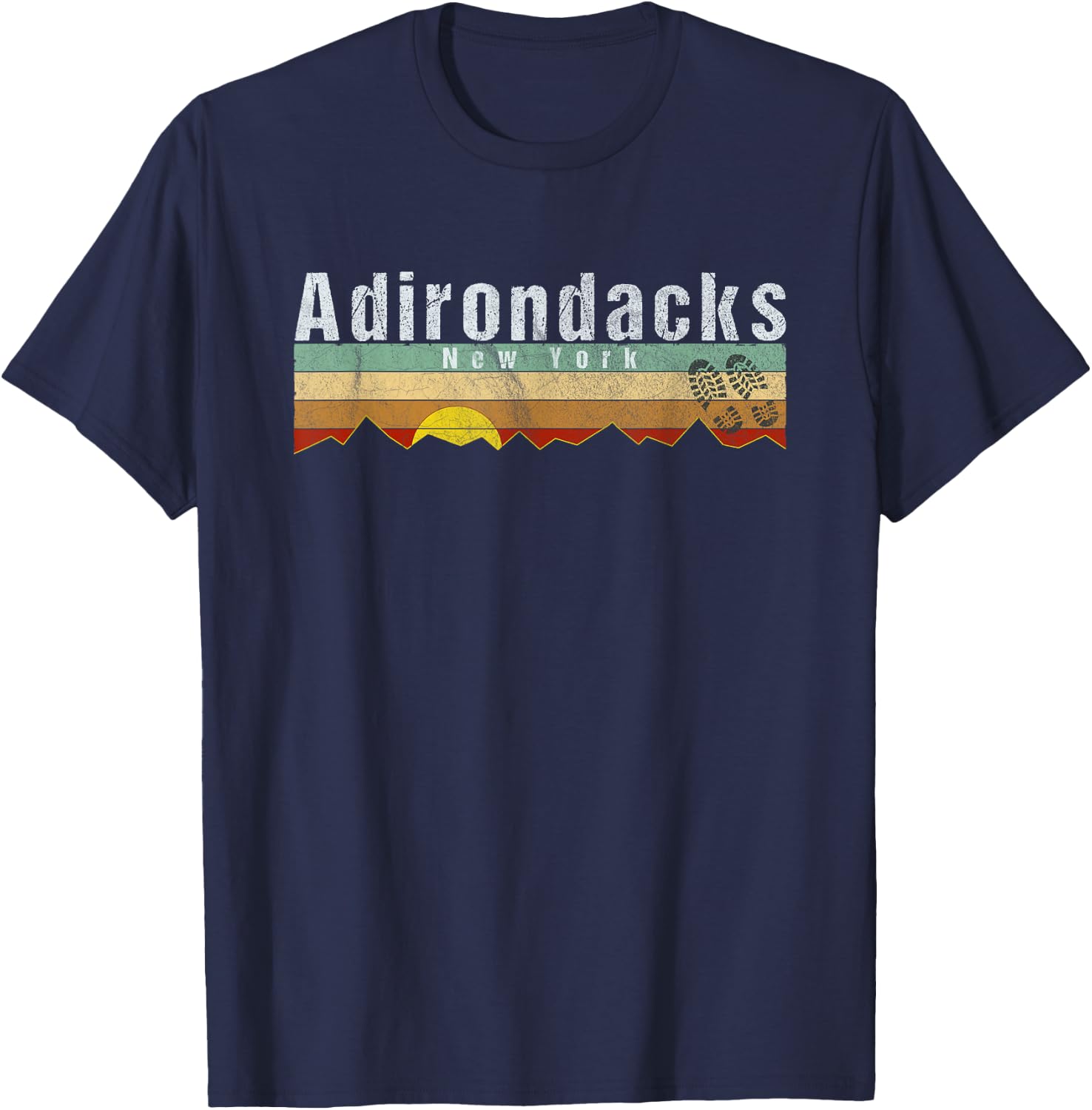 Adirondacks Apparel - Vintage Adirondacks Hiking T-Shirt - T-Shirt | Navy