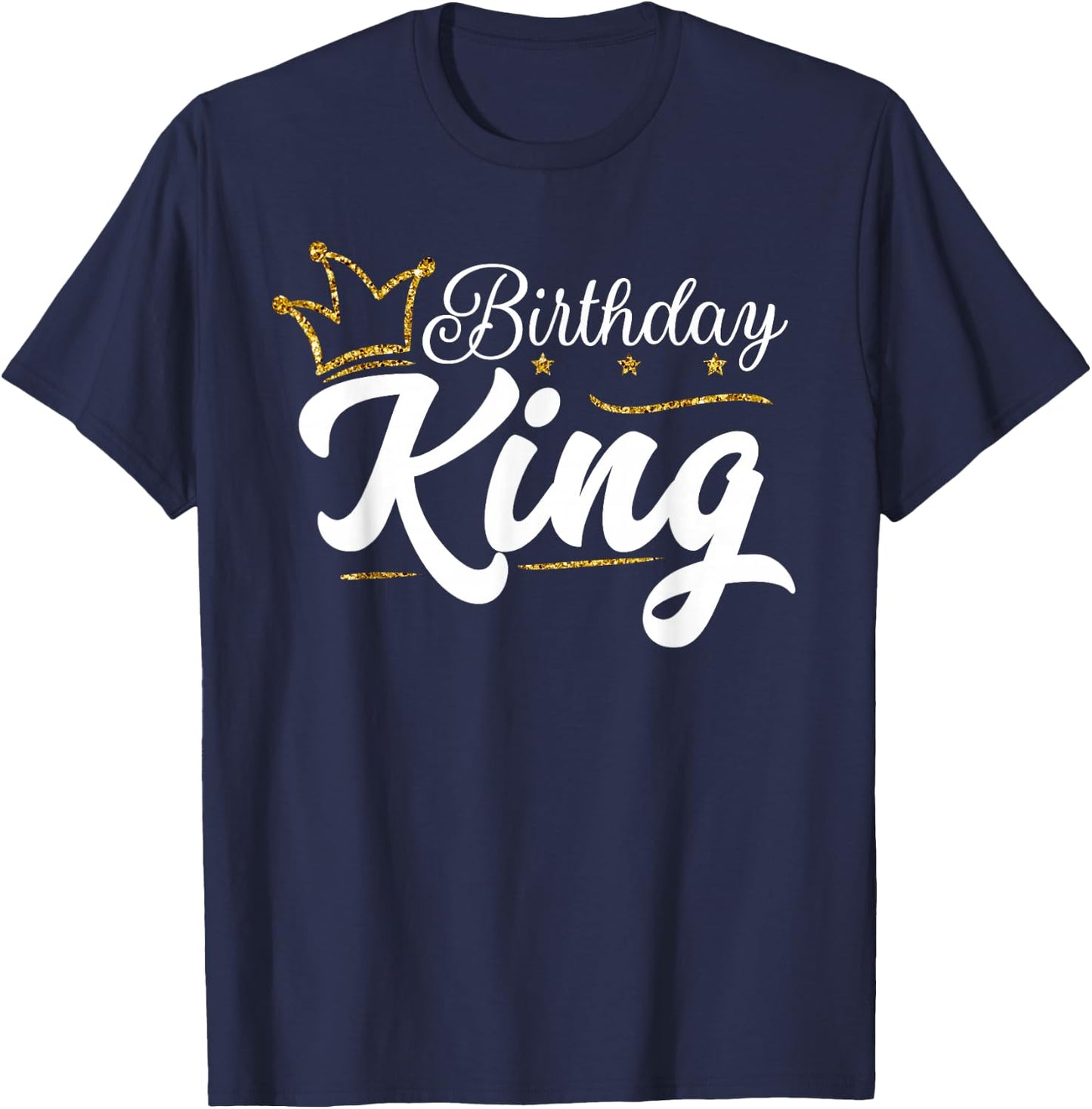 Birthday King Crown Bday Party Present Gift Boys T-Shirt - T-Shirt | Navy