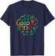 Jewish Tu Bishvat New Year Of The Trees In Color Hebrew T-Shirt - T-Shirt | Navy