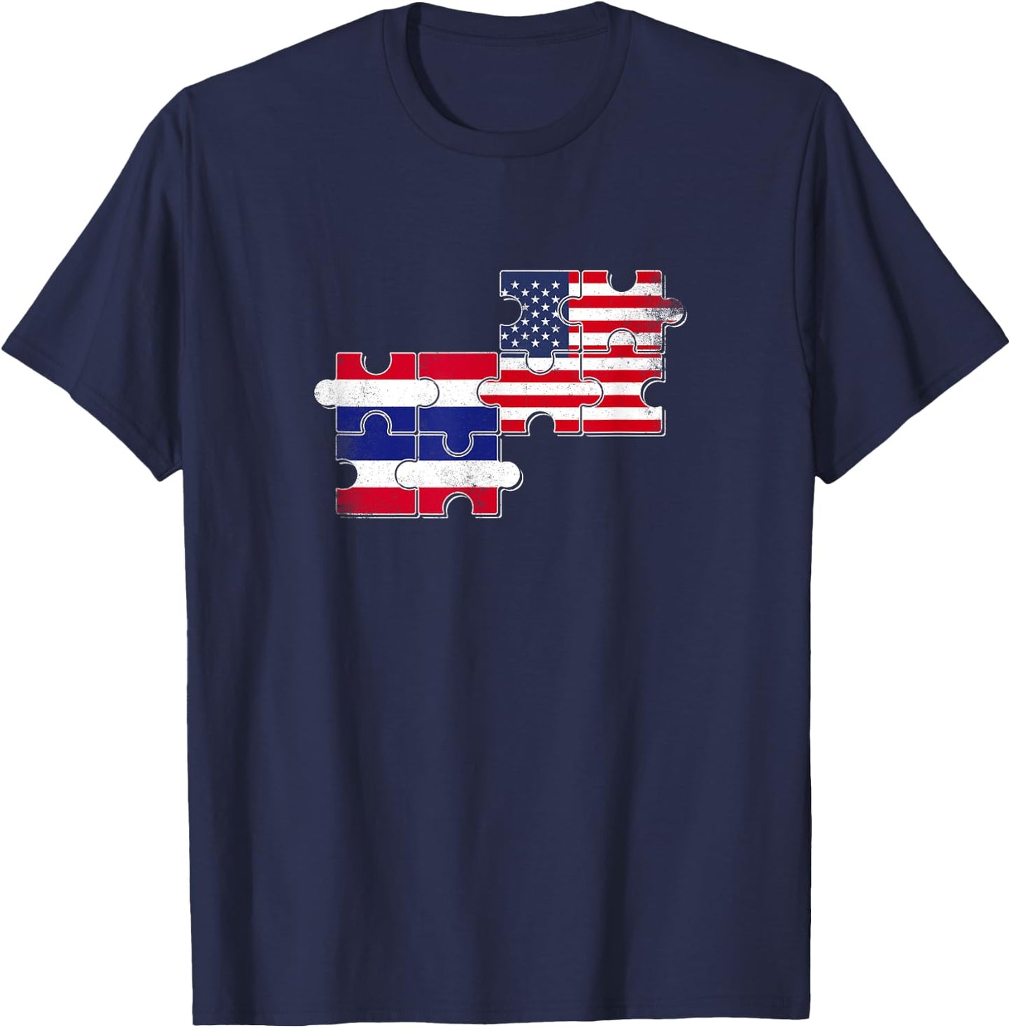Thailand USA Flag American Thai T-Shirt - T-Shirt | Navy