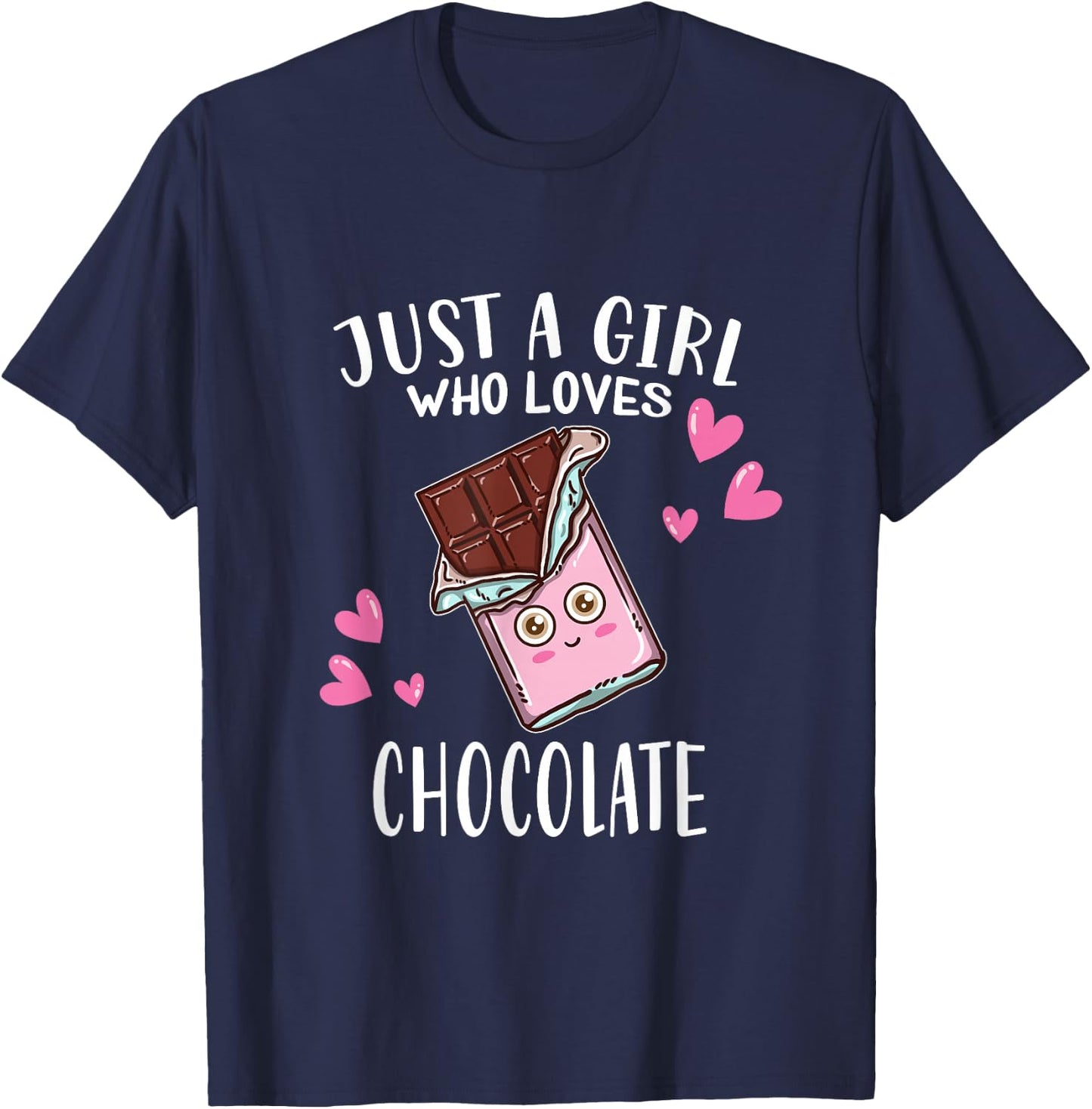 Just A Girl Who Loves Chocolate Lovers T-Shirt - T-Shirt | Navy