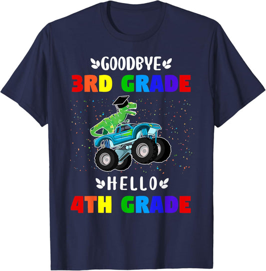 Goodbye Third Grade Hello Fourth Grade T-Shirt - T-Shirt | Navy
