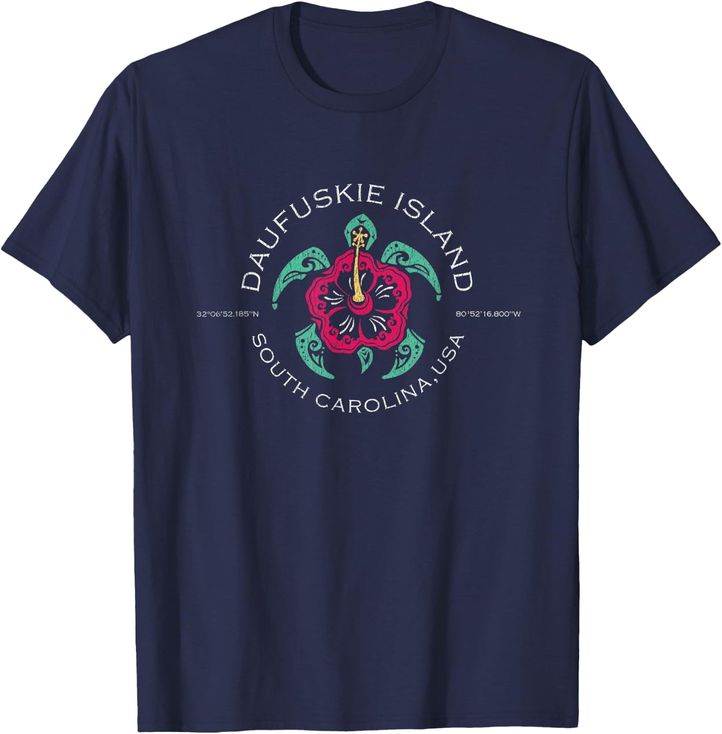 Cute Vintage Souvenir Daufuskie Island T-Shirt - T-Shirt | Navy