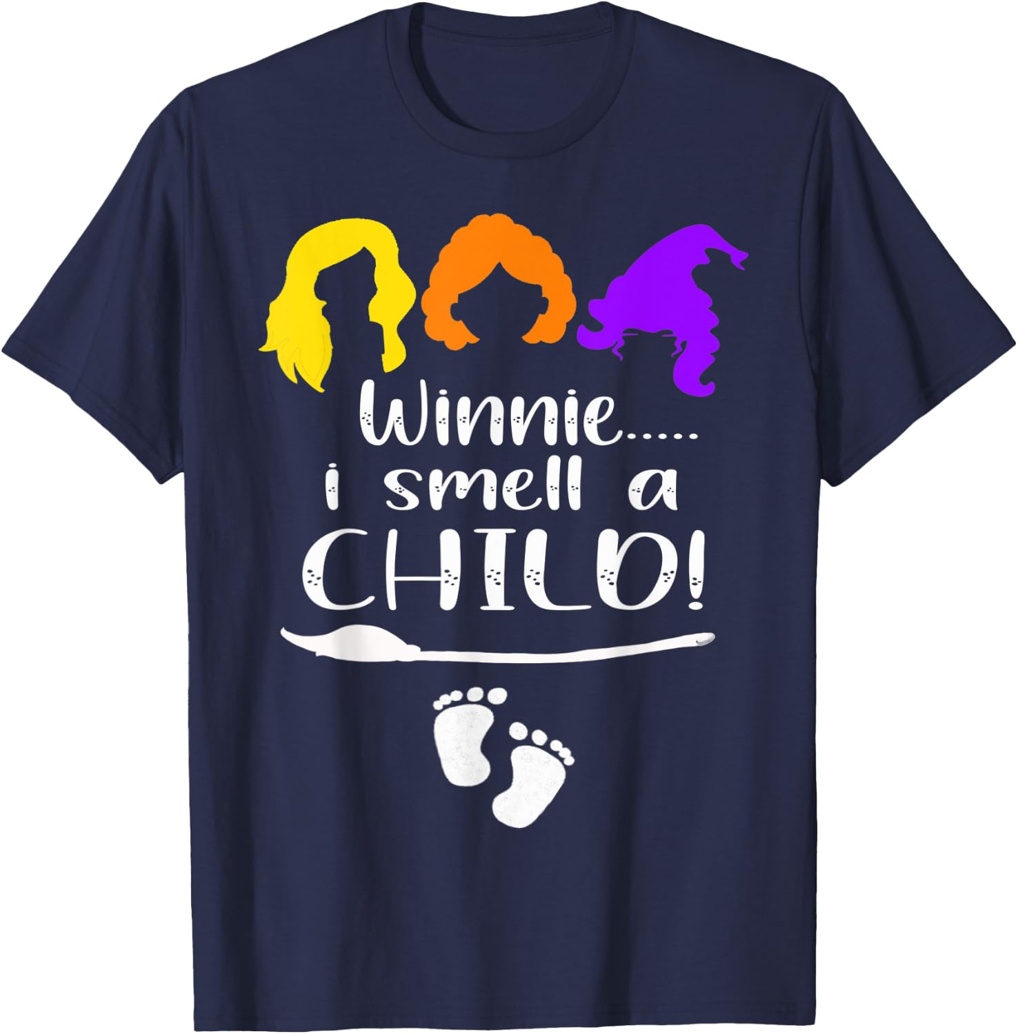 Winnie I smell A Child Halloween Pregnancy Announcement Mom T-Shirt - T-Shirt | Navy