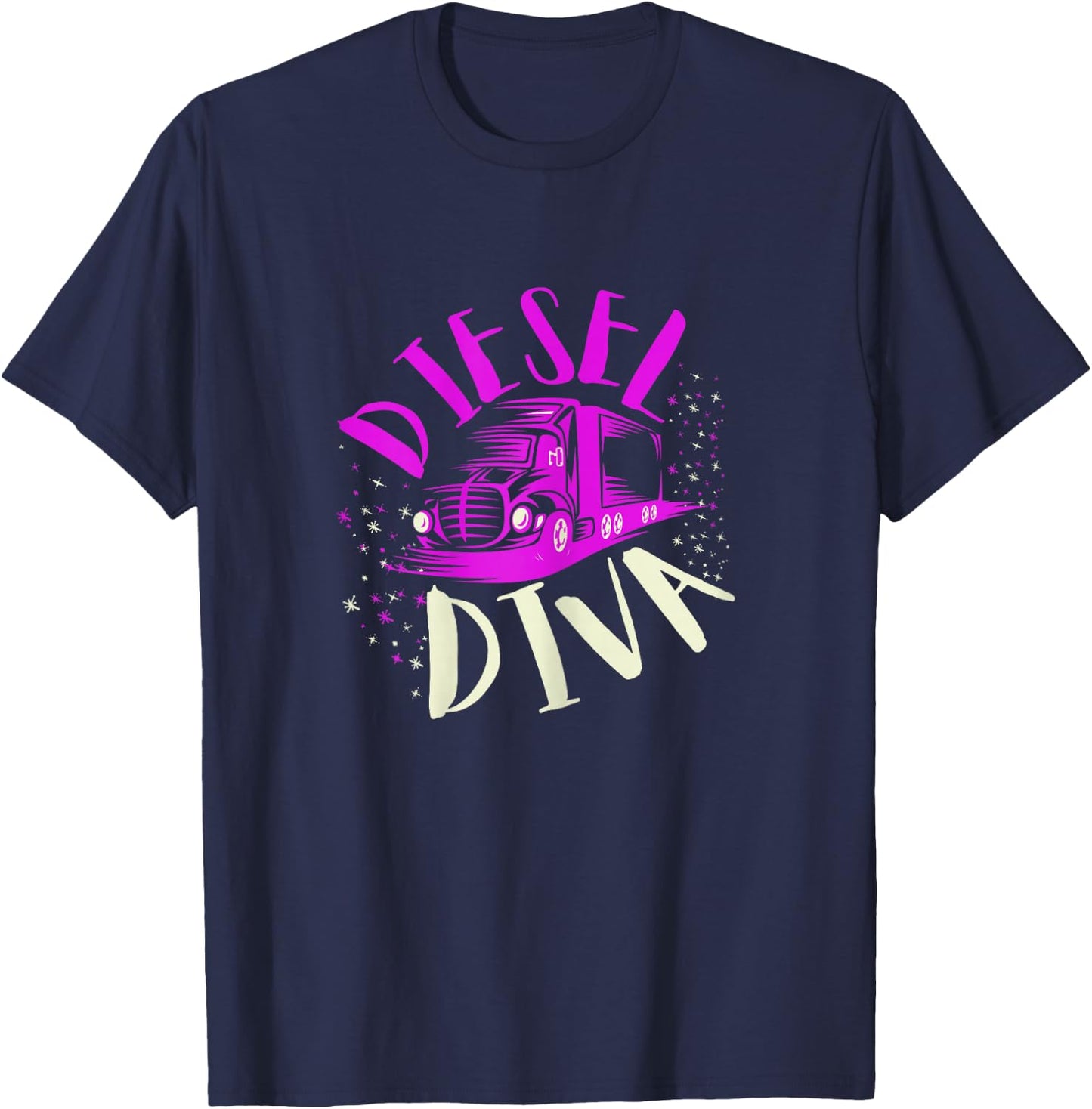 Female Truck Driver Gifts For Girls And Truck Diva Women T-Shirt - T-Shirt | Navy