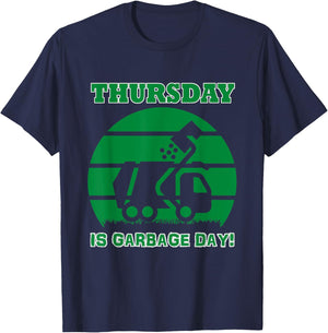 Thursday Is Garbage Day Retro Vintage Sunset Truck of Trash T-Shirt - T-Shirt | Navy