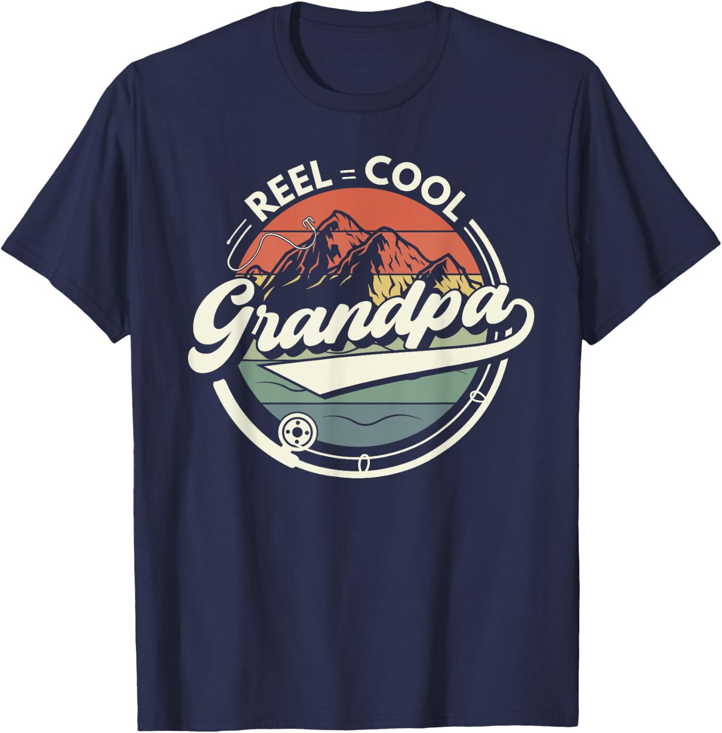 Reel Cool Grandpa Fishing T-Shirt - T-Shirt | Navy