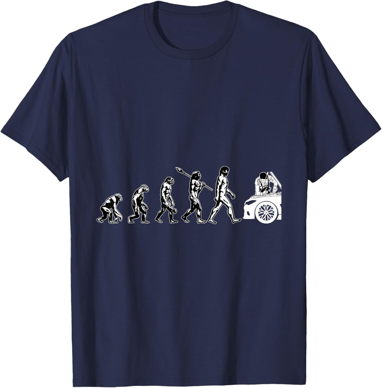 Funny car mechanic evolution car mechatronic T-Shirt - T-Shirt | Navy