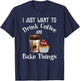 Funny Baking Gift Women Baker Drinking Coffee Lover T-Shirt - T-Shirt | Navy