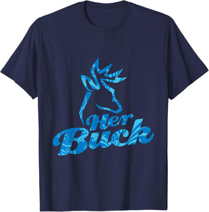 Her Buck & His Doe Matching Couple Shirts T-Shirt - T-Shirt | Navy
