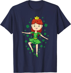 Dancing Irish Princess St Patricks Day Toddler Girls T-Shirt - T-Shirt | Navy