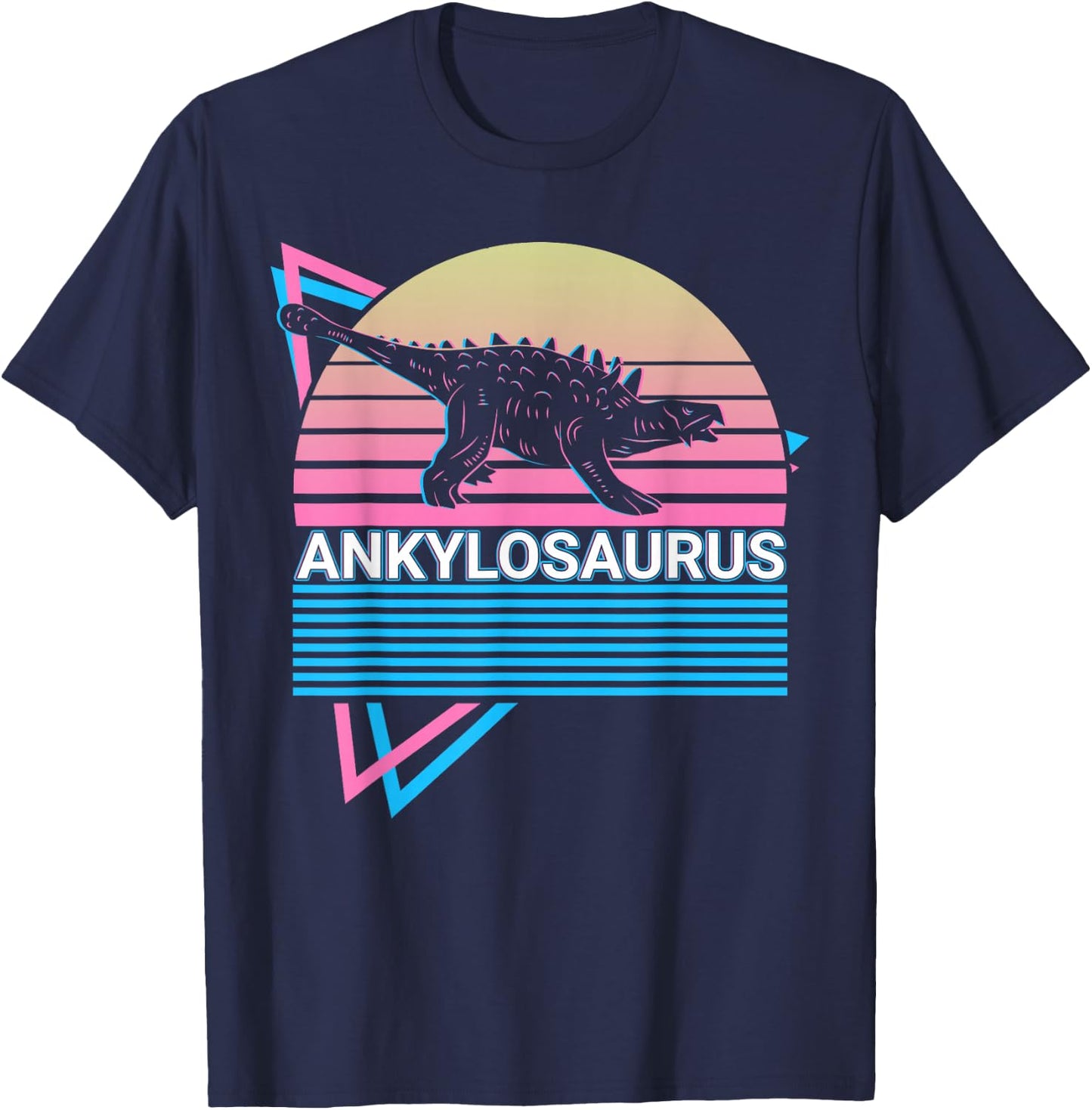 Ankylosaurus Dinosaur Retro T-Shirt - T-Shirt | Navy